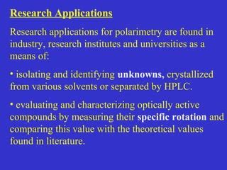 polarimetry research applications